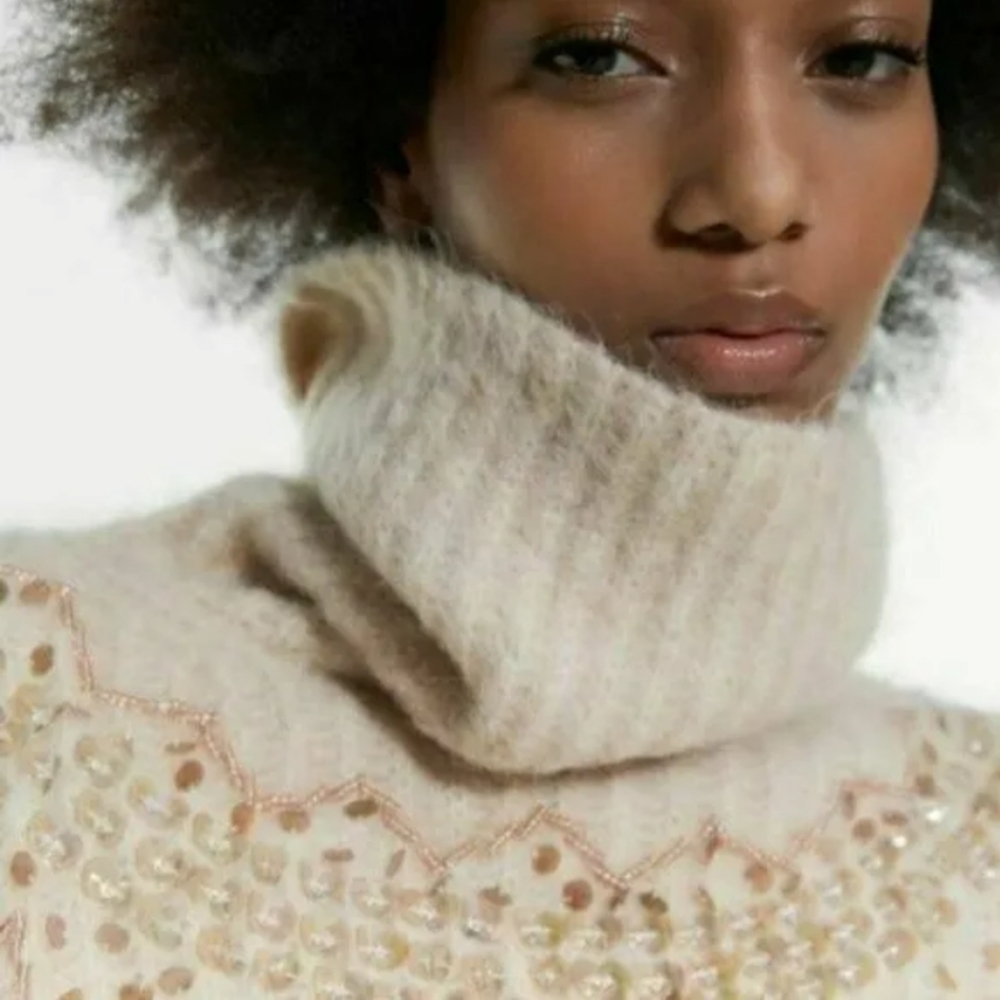 ZARA Limited Edition Embellished Mohair Wool Sweater NWT - Picture 10 of 10